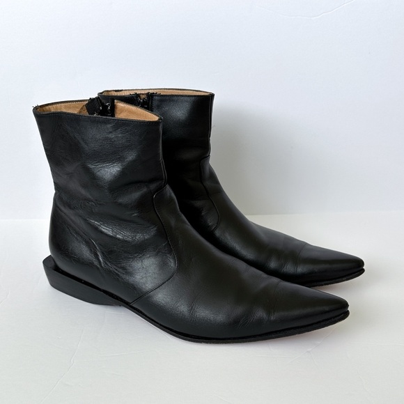 John Fluevog Mens 9.5 Tokyo Osaka Boots Black Leather RARE - Picture 1 of 10